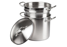 Load image into Gallery viewer, Stainless Steel Double Boiler/Pasta Cooker/Steamer with Cover - JrcNYC