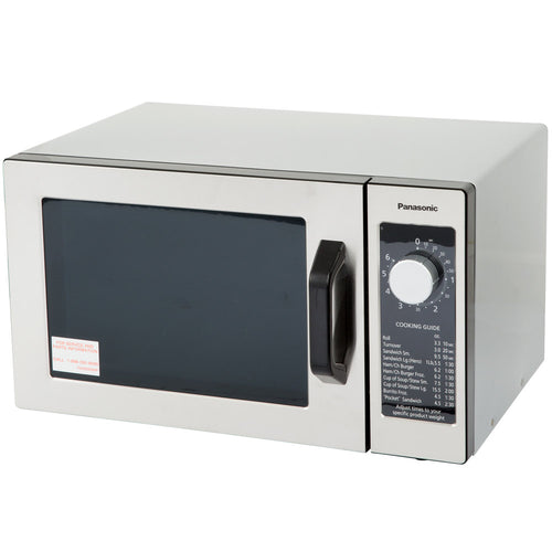 Panasonic NE-1025 Stainless Steel Commercial Microwave Oven with Dial Timer - 120V, 1000W - JrcNYC