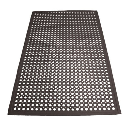 Winco RBM-35R Grease Proof Floor Mat w/ Beveled Edges, Rubber, 3 x 5 x .5