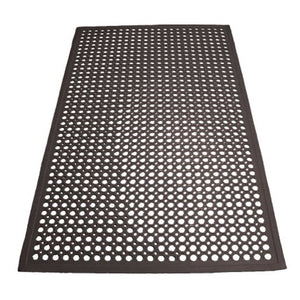 Winco RBM-35R Grease Proof Floor Mat w/ Beveled Edges, Rubber, 3 x 5 x .5", Red - JrcNYC