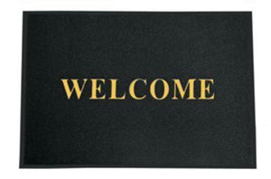 Update DM-34B - Floor Mat, 3' x 4' x 5/8", indoor/outdoor, welcome in gold lettering - JrcNYC
