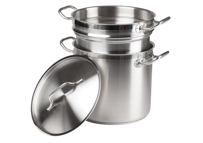 Stainless Steel Double Boiler/Pasta Cooker/Steamer with Cover