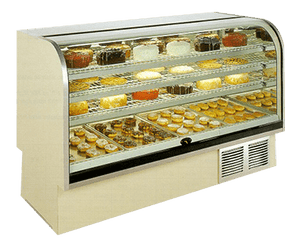 BCR Series, High Volume Curved Glass Refrigerated or Dry Bakery Display Case - JrcNYC