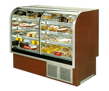 SPL Series 1/2 Refrigerated Curved Glass Bakery Case  1/2 Dry Curved Glass Dry Bakery Case - JrcNYC