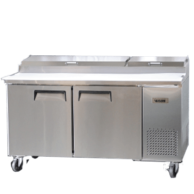 Bison BPT-67 67″ Refrigerated Pizza Prep Table - JrcNYC
