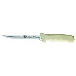 Winco 6 inch Stainless Steel Wavy Edged Utility Knife with Polypropylene Handle - JrcNYC