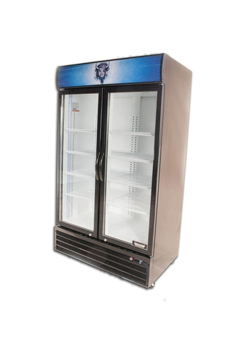 Bison BGM-35 2 Door Glass Reach-In Refrigerator - JrcNYC