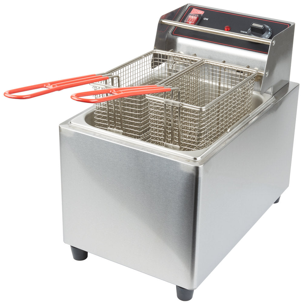 Cecilware EL25 Stainless Steel Electric Commercial Countertop Deep Fryer with 15 lb. Fry Tank - 240V, 3200W - JrcNYC