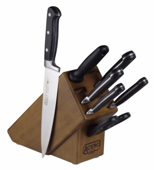 Winco KFP-BLKA Acero 7-Piece Knife Block Set - JrcNYC